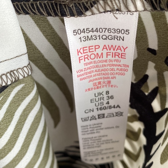 Topshop Women's Graphic Palm Print Bowler Shirt Size US 4 - Picture 6 of 11